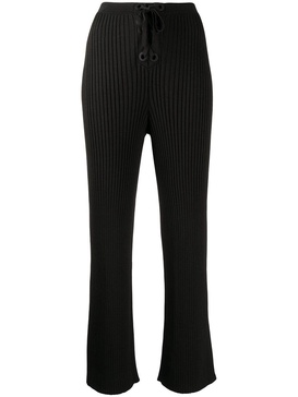 ribbed lace-up trousers