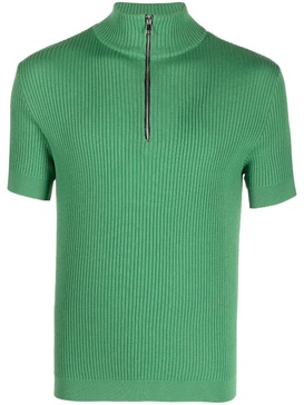 ribbed-knit short-sleeve jumper