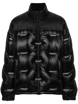 logo-embroidered padded jacket