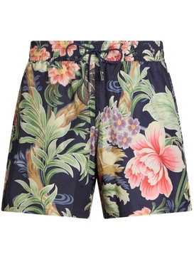 floral-print swim shorts