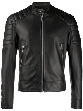 zipped biker jacket