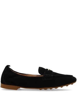 Eliza logo-plaque suede loafers