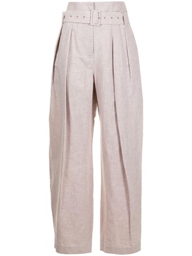 high-waisted wide leg trousers