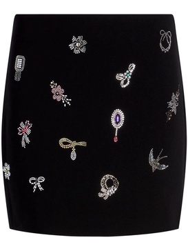 Heatset crystal-embellished skirt 