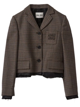 check-pattern wool jacket