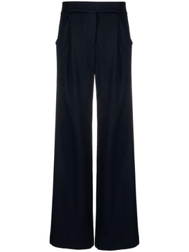 box-pleated wide-leg trousers