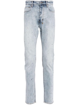 acid-wash straight-leg jeans