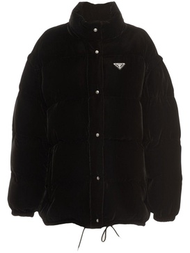 convertible velvet down jacket