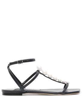 Amari pearl-detailed flat sandals