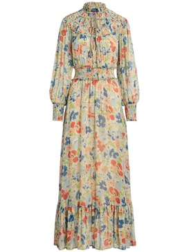 floral-print georgette maxi dress