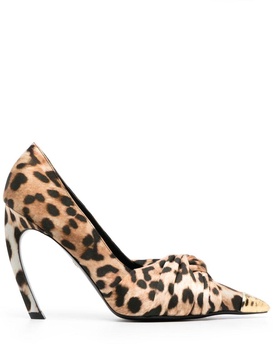 leopard-print leather pumps