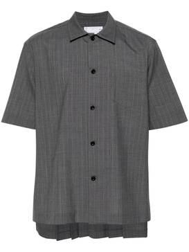 pleat-detail pinstripe shirt