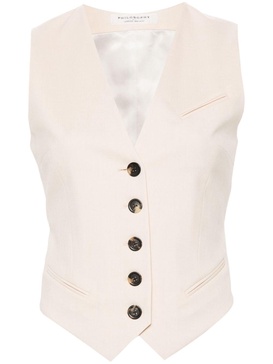 V-neck strap-detail waistcoat