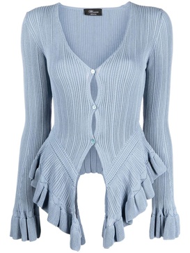 ruffled-hem knit cardigan