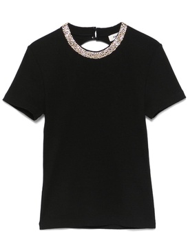 rhinestone-embellished T-shirt