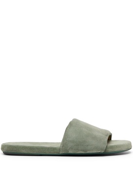 padded suede slides