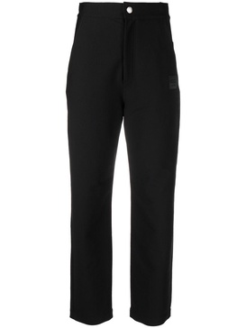 high-waisted straight-leg trousers