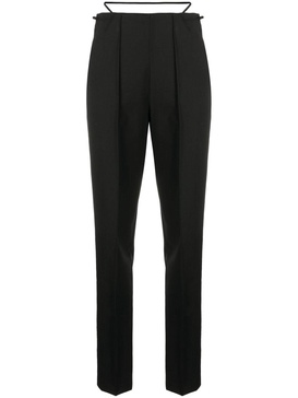 high-waisted straight leg trousers