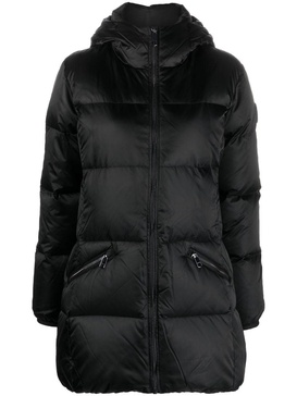 zip-up hooded puffer jacket