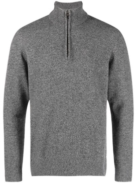 melange-effect half-zip sweater