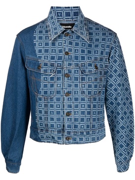 graphic-print denim jacket