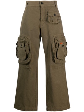 logo-patch straight-leg trousers