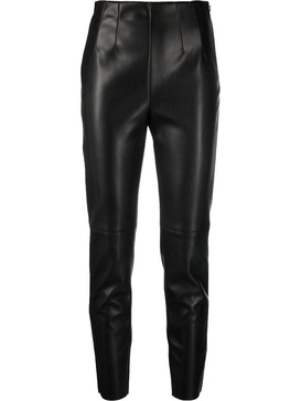 tonal-stitching faux-leather leggings 