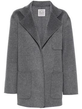 notched-lapels mélange jacket