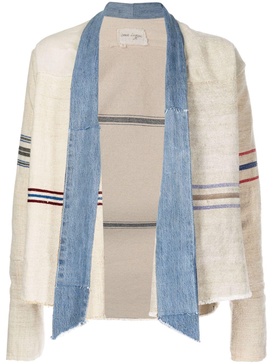 stripe-print panelled jacket