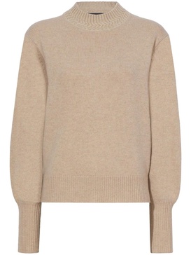 ribbed-knit balloon-sleeves jumper