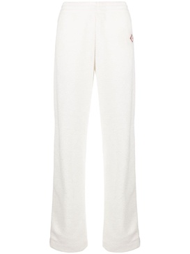 logo-patch side-stripe fleece track pants