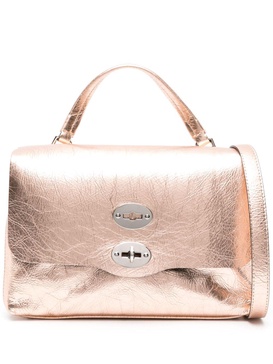 small Postina metallic leather tote bag