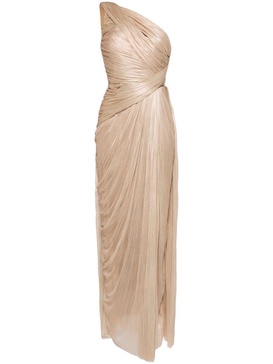 Jolene pleated one-shoulder gown