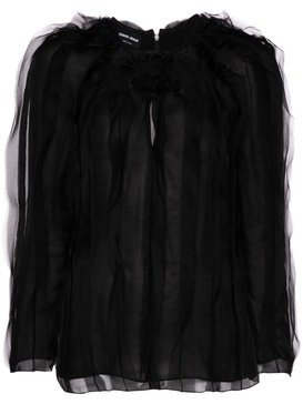 ruffled organza blouse