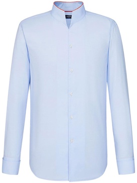 contrast-collar cotton shirt