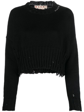 distressed cropped jumper