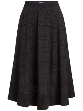 broderie-anglaise midi skirt