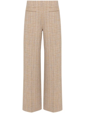 wide-leg tweed trousers