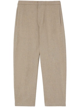 logo-patch wool tapered trousers 