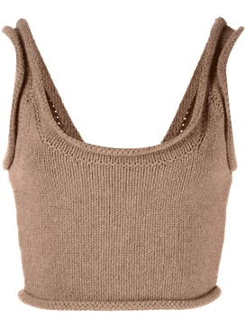 COMPACT KNIT TANK BRA WITH JERSEY ROLL TRIMS