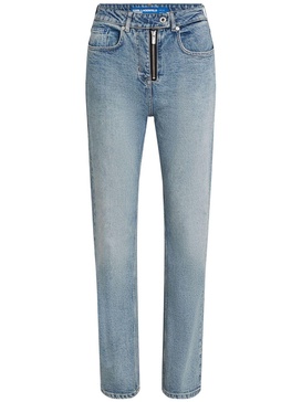 high-rise straight-leg jeans