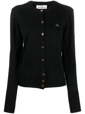 Orb-embroidered wool cardigan 