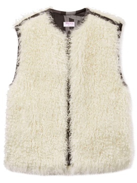 Iride-print faux-shearling gilet