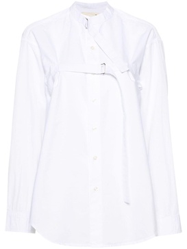 buckle-fastening cotton shirt