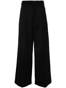 Black Pleated Wide-Leg Trousers