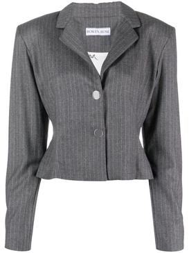 striped shoulder-pads blazer