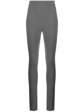 ankle-zip high-waisted leggings