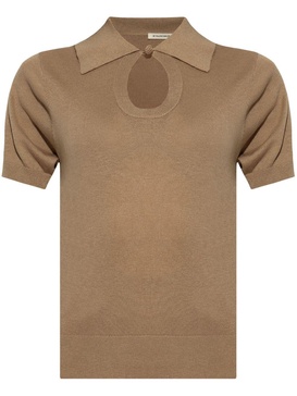 keyhole-neck polo top