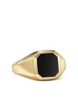 18kt yellow gold Streamline® onyx signet ring