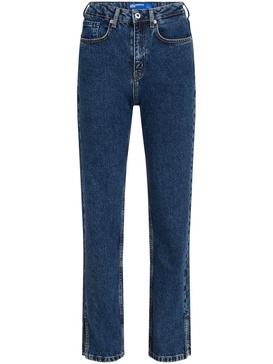 high-rise straight-leg jeans